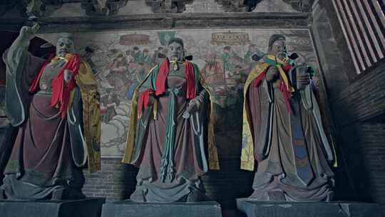 榆次老城城隍庙塑像壁画彩绘特写