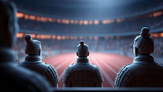 兵马俑注视体育场赛道历史与现代的交融