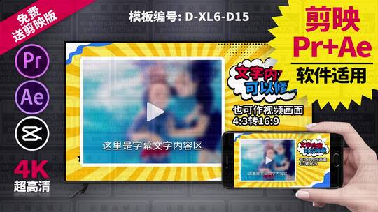 视频包装模板Pr+Ae+抖音剪映 D-XL6-D15