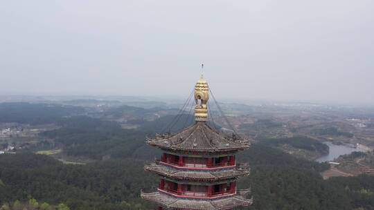 航拍光山净居寺紫云塔