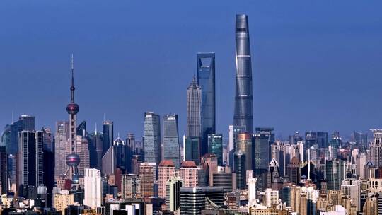 上海城市中心环绕航拍视频素材模板下载