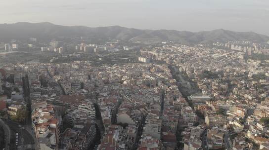 巴塞罗那城市俯瞰大全景
