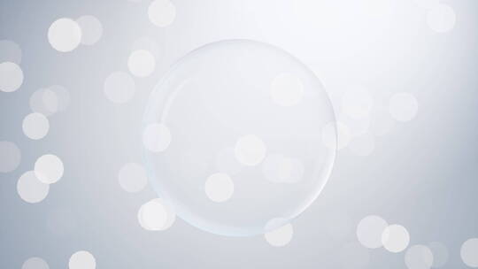 透明气泡与光斑粒子背景3D渲染