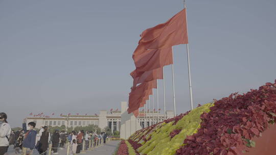 天安门红旗飘扬 国庆 祝福祖国