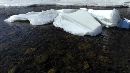 大兴安岭自然风光春天开河雪景