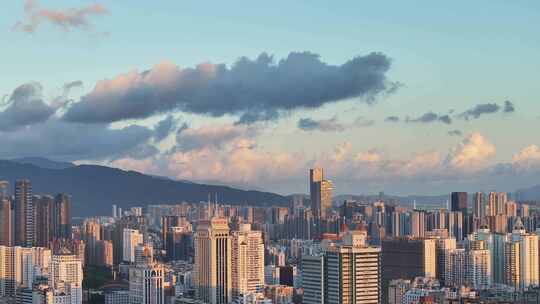 航拍福州江滨CBD世贸大厦福州城市建设