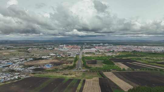 牙克石市郊农田黑土地山林航拍