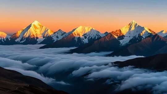 川西超美雪山日出云海4K