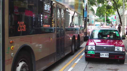 【4K】香港街头塞车视频素材模板下载