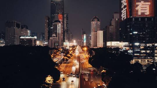 深圳福田区夜景航拍