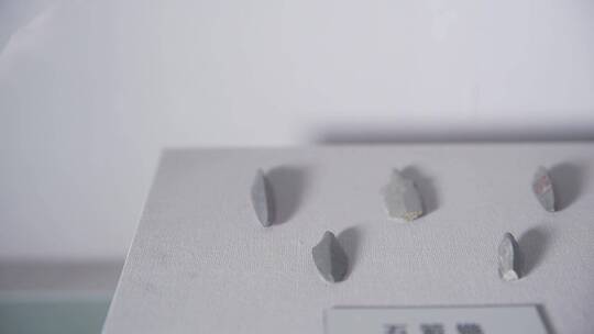 博物馆里的古人类石制箭头LOG视频素材