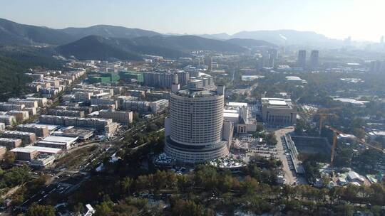 城市航拍山东大厦地标建筑