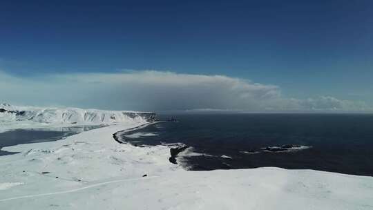 冰岛迪霍拉里海岬雪山 人间仙境视频素材模板下载