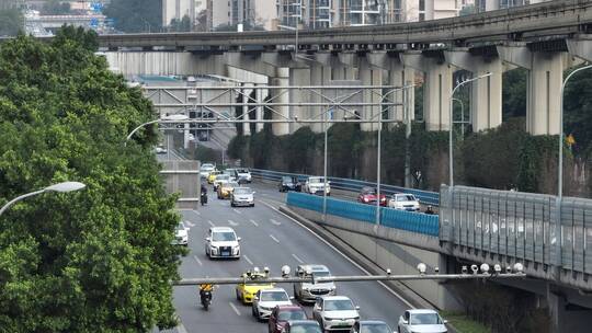 重庆轻轨交通航拍视频素材模板下载