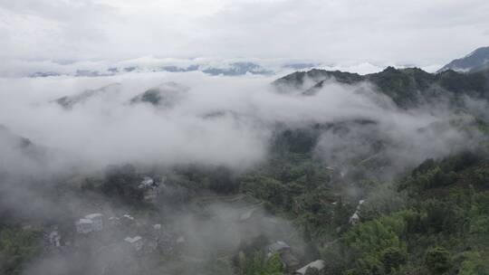 高清4K云海航拍山区森林风光风景素材空镜