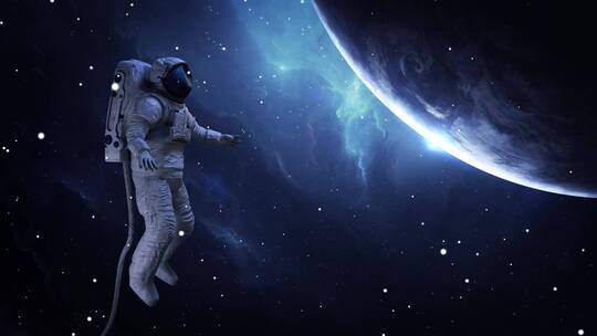 宇航员在浩瀚太空视频