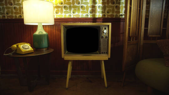 复古客厅老电视（带通道） (2)视频素材模板下载