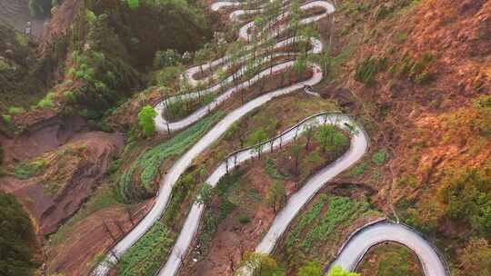 4K航拍贵州晴隆县二十四道拐清晨风景