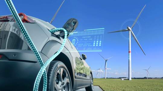 风电太阳能新能源汽车充电视频素材模板下载