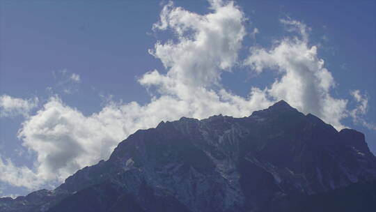 贡嘎  岚安 雪山山峰云雾 延时