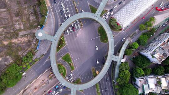城市发展道路交通深圳坂田环城南路环形天桥视频素材模板下载