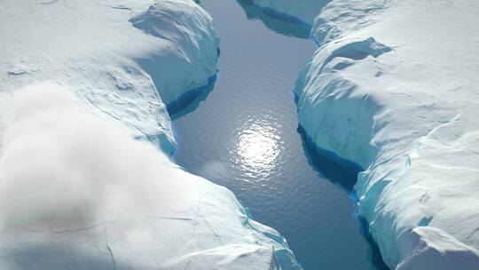 航拍冰川冰河