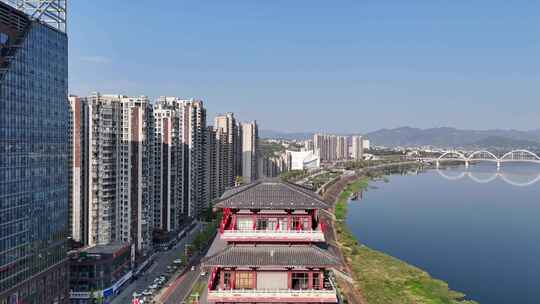 陕西安康美术馆安康西城阁航拍合集