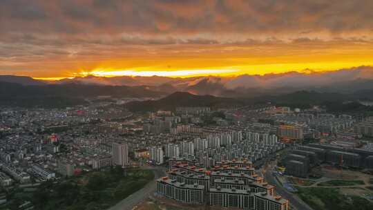 城市 晚霞 旌德