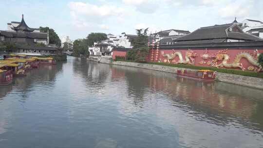 夏日南京秦淮河江南水乡4K素材