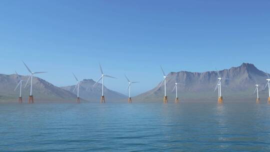 海上风力涡轮机风力发电大风车新能源