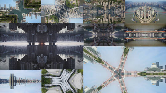 镜像折叠城市重庆视频素材模板下载