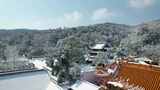 湖南省长沙市岳麓山岳麓书院雪景4k航拍高清在线视频素材下载
