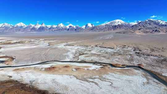 新疆南疆塔县帕米尔木吉火山恶魔之眼航拍