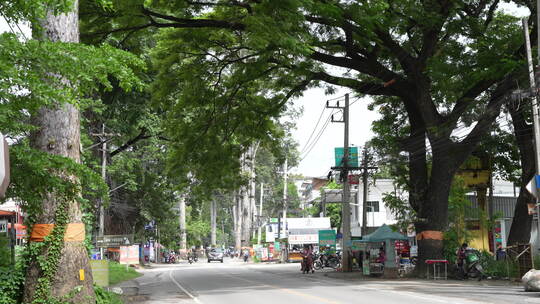 泰国清迈曼谷城市郊外郊区车辆汽车道路