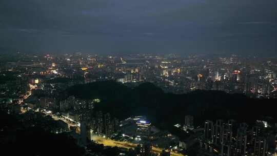 广东惠州夜景航拍