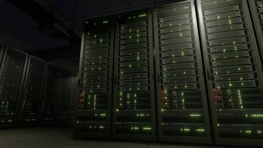 数据中心服务器机架闪烁发光二极管灯视频素材模板下载