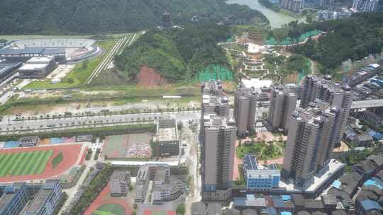 广西柳州地区三江县城建筑风光