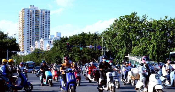 道路电动车车流