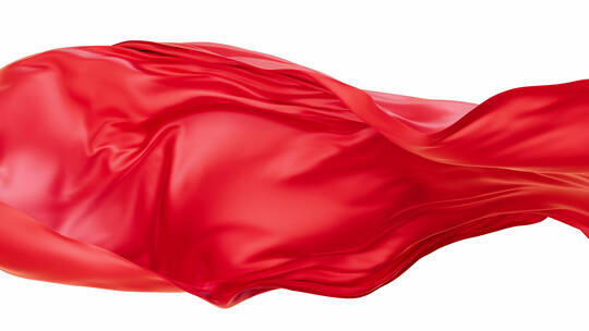 带alpha通道的飘舞流动的红色红旗布料视频素材模板下载