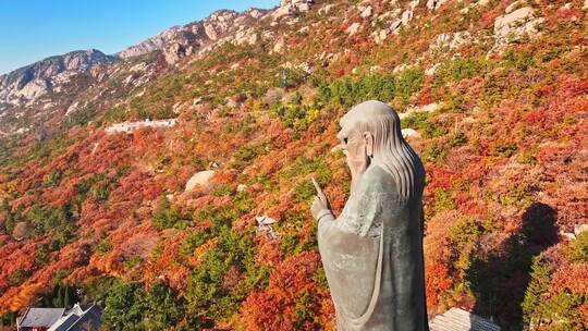 青岛崂山青岛秋景青岛太清宫航拍