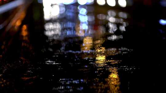 城市下雨夜景