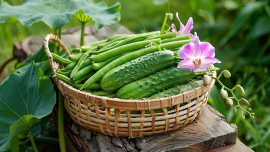 绿色食品植物蔬菜黄瓜豆角