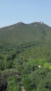 竖版航拍山东潍坊青州云门山风景区