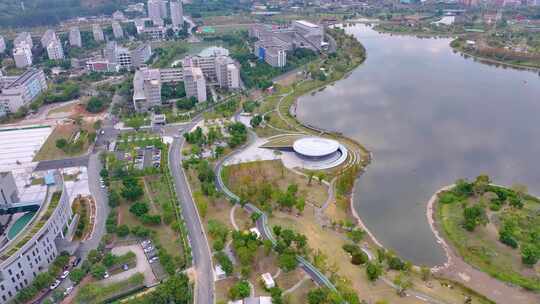 福州福建理工大学旗山校区北校区航拍校园风视频素材模板下载