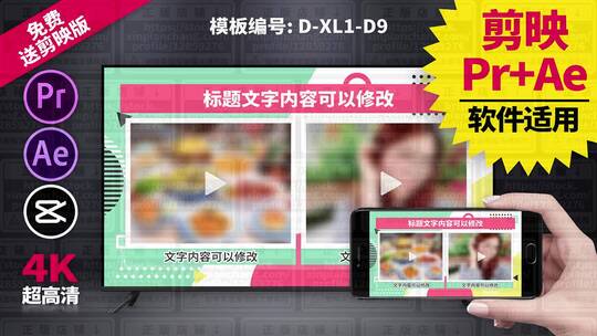 视频包装模板Pr+Ae+抖音剪映 D-XL1-D9