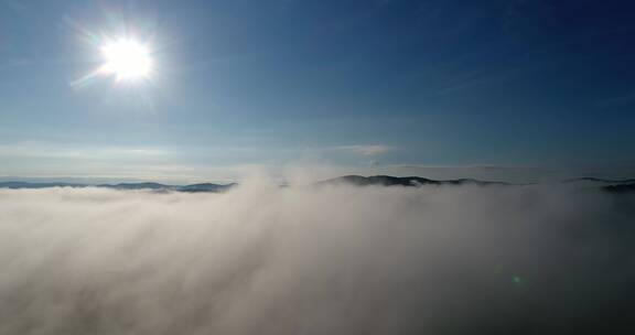 航拍森林云海云雾