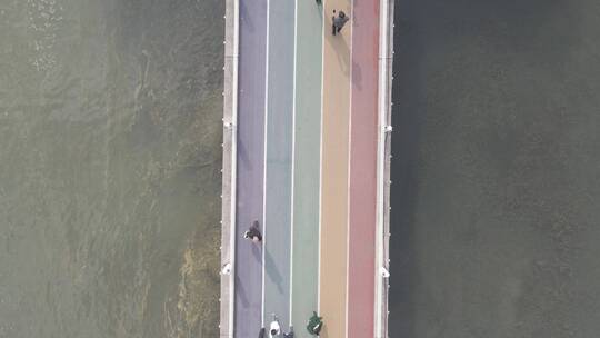 无锡贡湖湾湿地公园彩虹桥4K航拍原素材视频素材模板下载