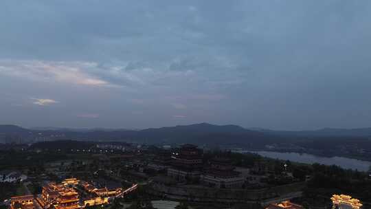 绵阳梓潼七曲山古韵建筑夜景