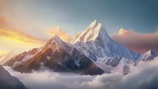 雪山云海日出景观