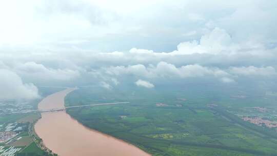 黄河雨后穿云大景 宣传片环境保护片头结尾